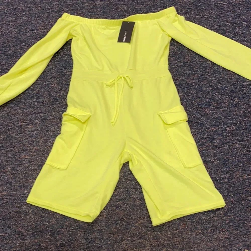 Fashion Vova Neon Yellow Romper sz. L NWT